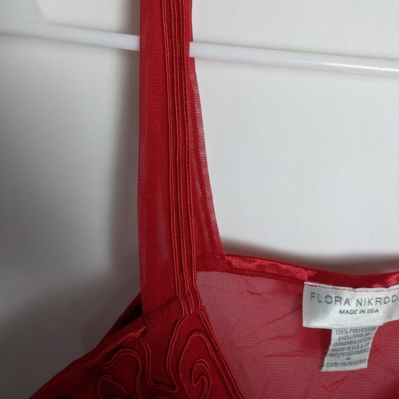 Flora Nikrooz red babydoll lingerie applique bust - Picture 2 of 8